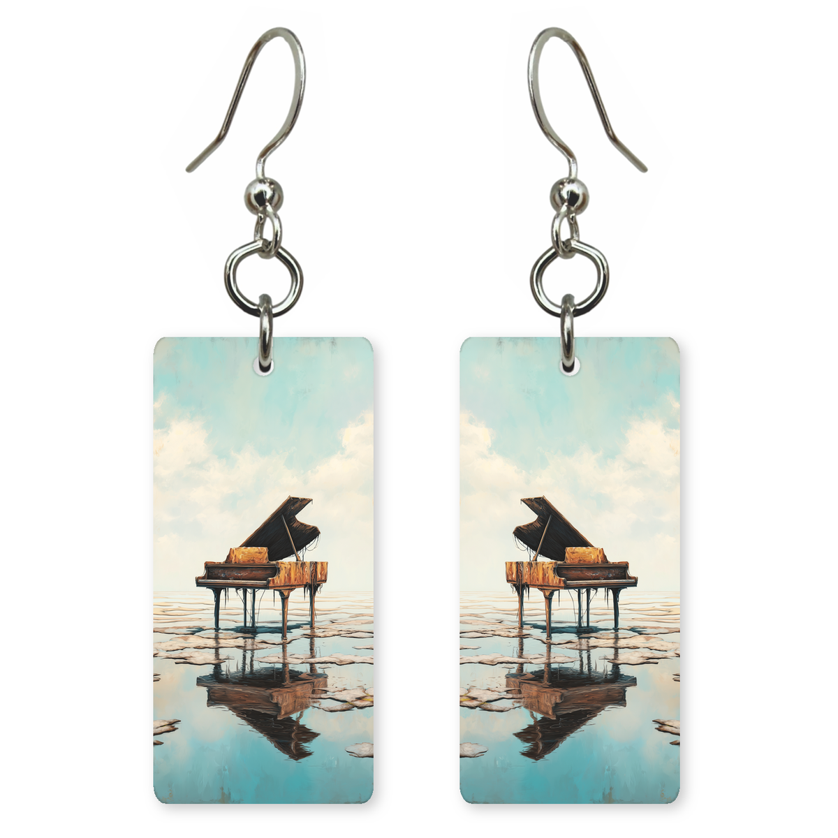 Floating Water Piano Earrings | 8x11F