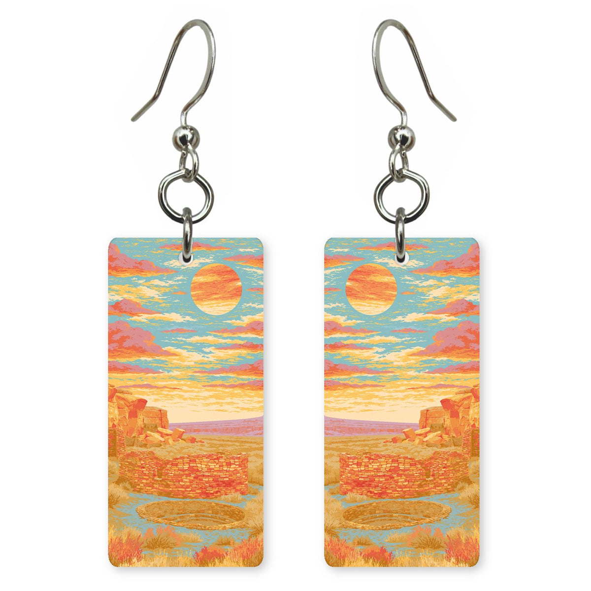 She's Choosing New Mexico Earrings | Chaco Culture Great Kiva IV | SC31B22