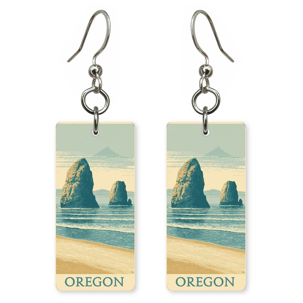 She's Choosing Oregon Earrings | Haystack Rock Text Oregon | SC37B6
