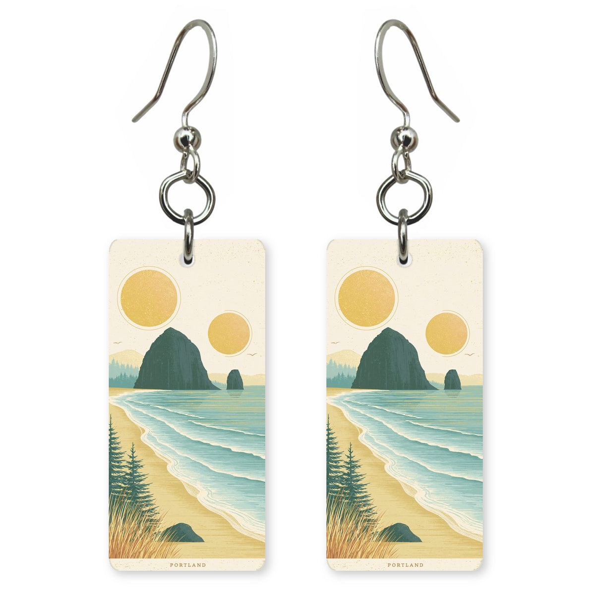 She's Choosing Oregon Earrings | Haystack Rock Text Portland | SC37B7