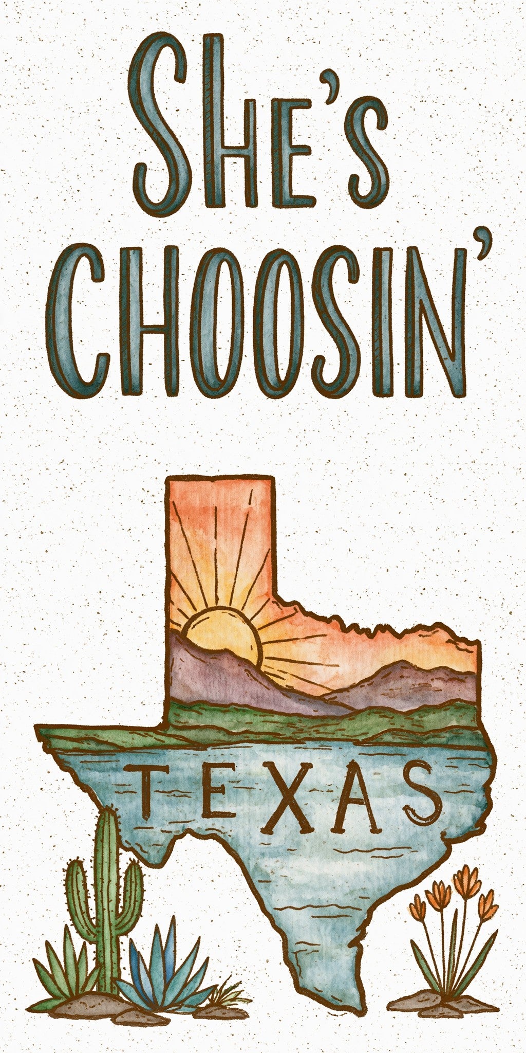 She's Choosing Texas Earrings | Script Logo