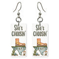 She's Choosing Texas Earrings | Script Logo | SC43B20