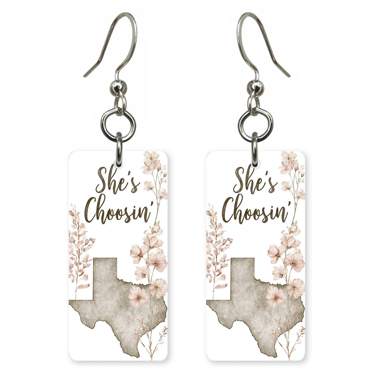 She's Choosing Texas Earrings | Script Logo VIII | SC43B27