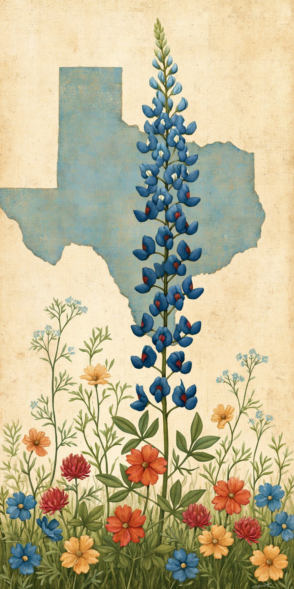 She's Choosing Texas Earrings | Bluebonnet Silhouette