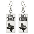 She's Choosing Texas Earrings | Black Plank | SC43E