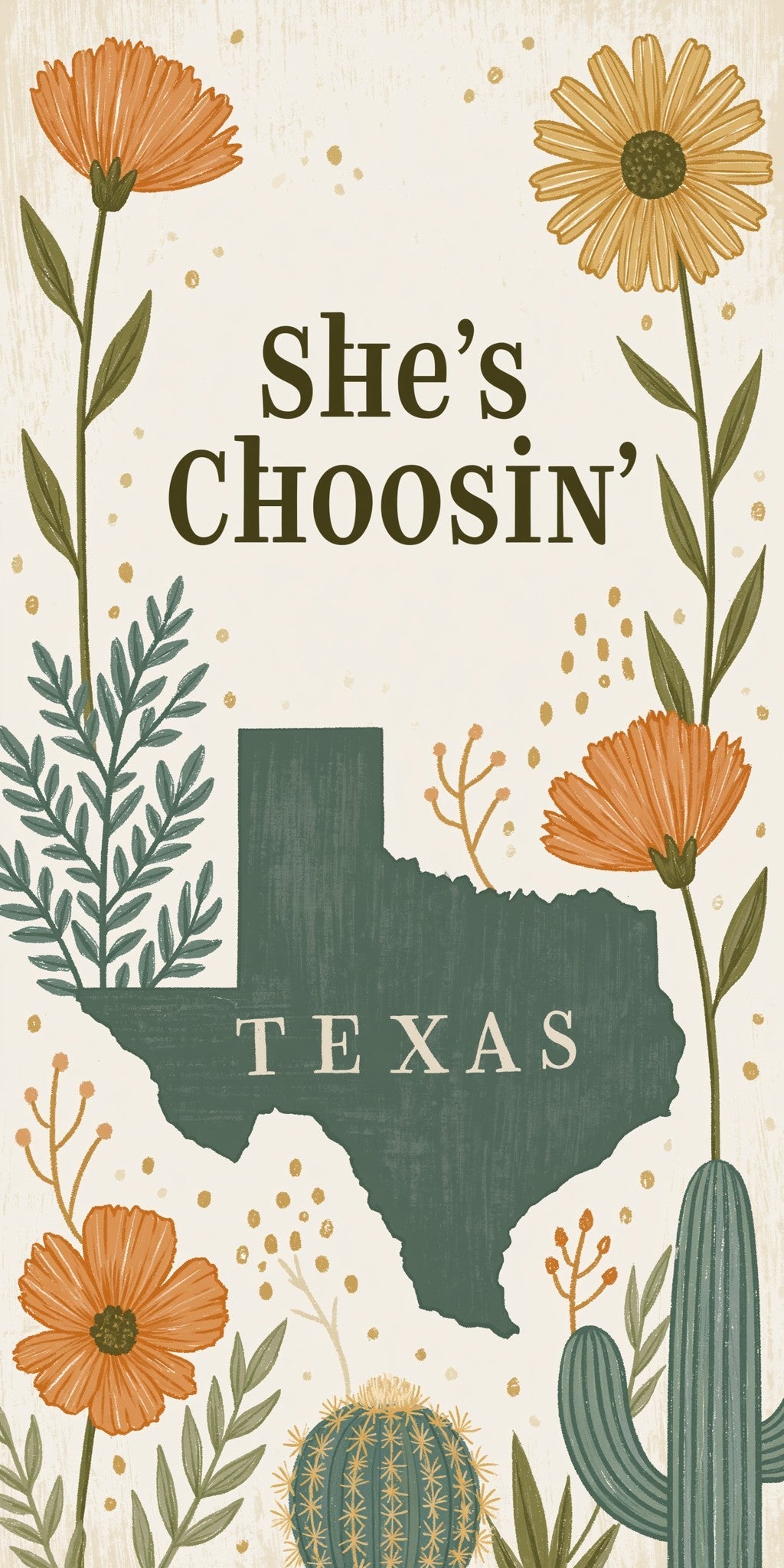 She's Choosing Texas Earrings | Cactus Florals