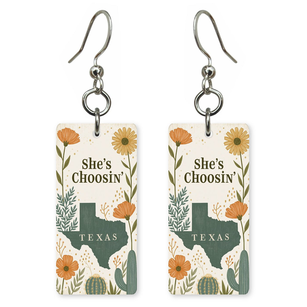 She's Choosing Texas Earrings | Cactus Florals | SC43G