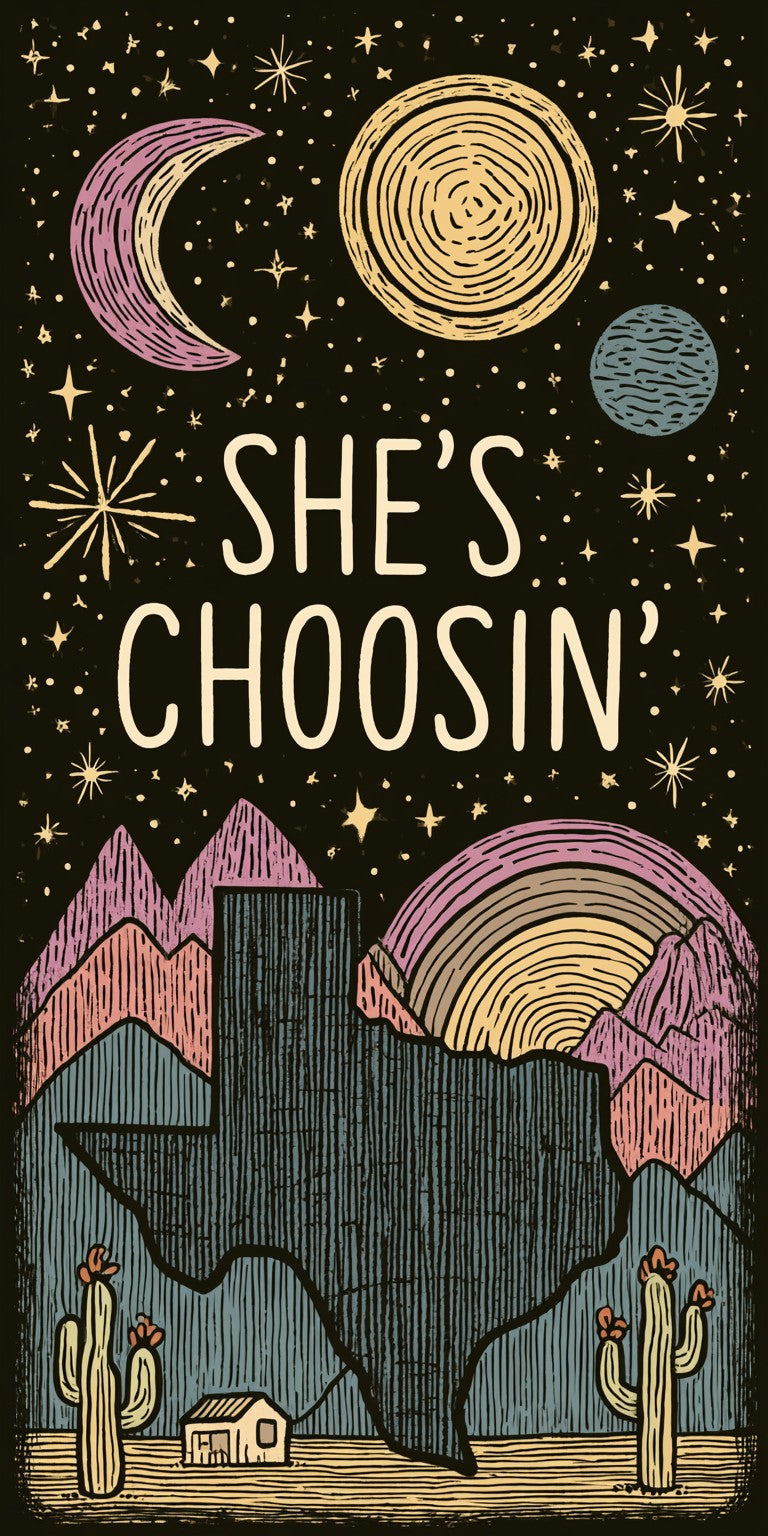 She's Choosing Texas Earrings | Night Desert Moon