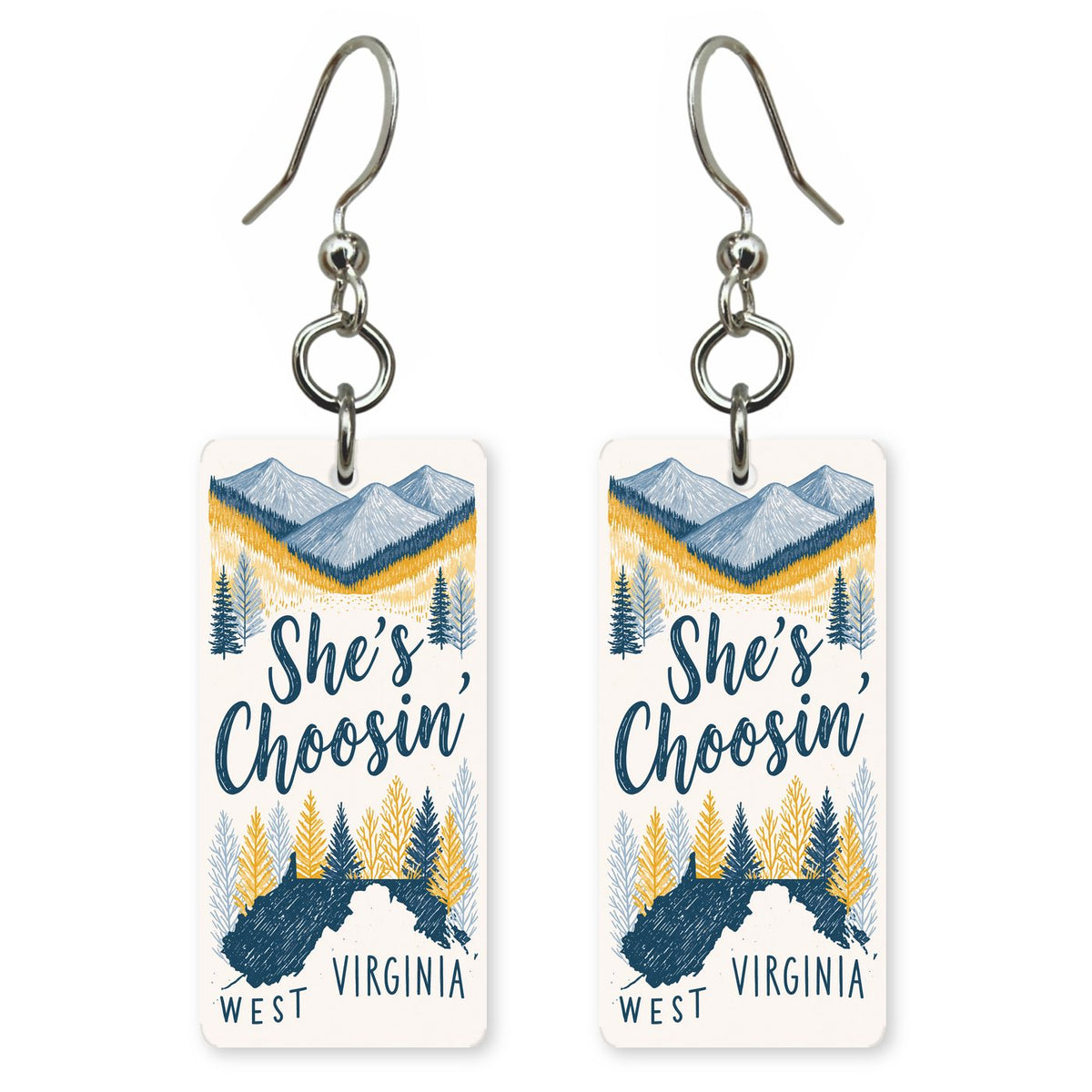 She's Choosing West Virginia Earrings | Mountain Pines | SC48D