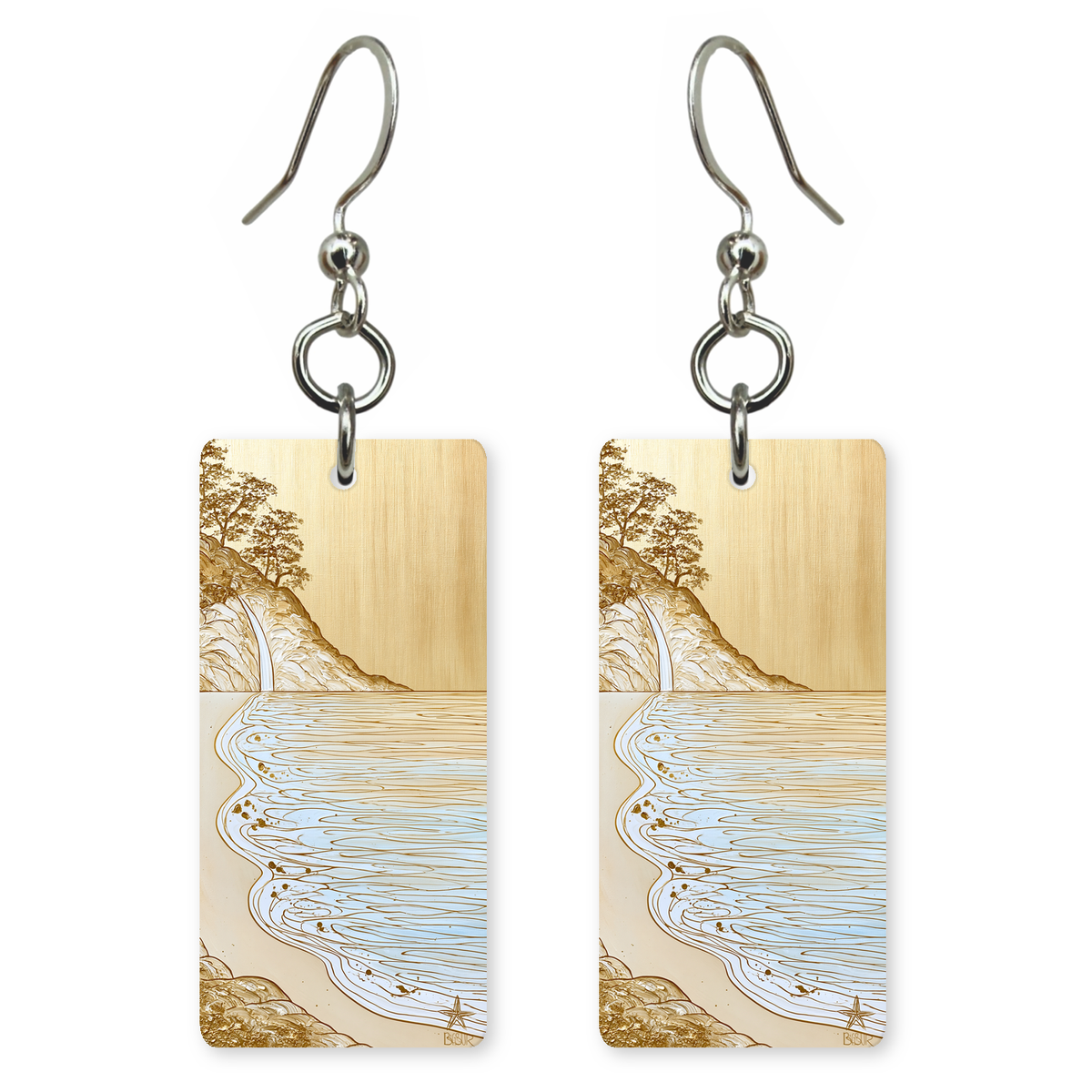 She's Choosing California Earrings | Big Sur Sand Script | SC5B51