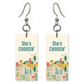 She's Choosing Delaware Earrings | Folk Town Poster | SC8B