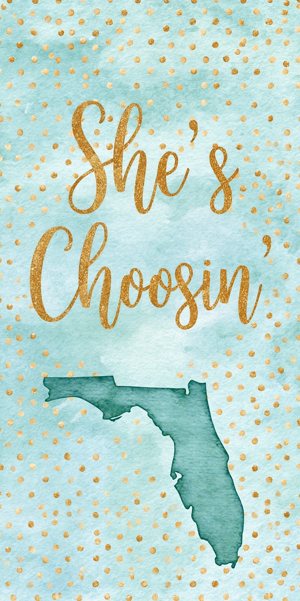 She's Choosing Florida Earrings | Teal Dot Silhouette