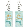 She's Choosing Florida Earrings | Teal Dot Silhouette | SC9E
