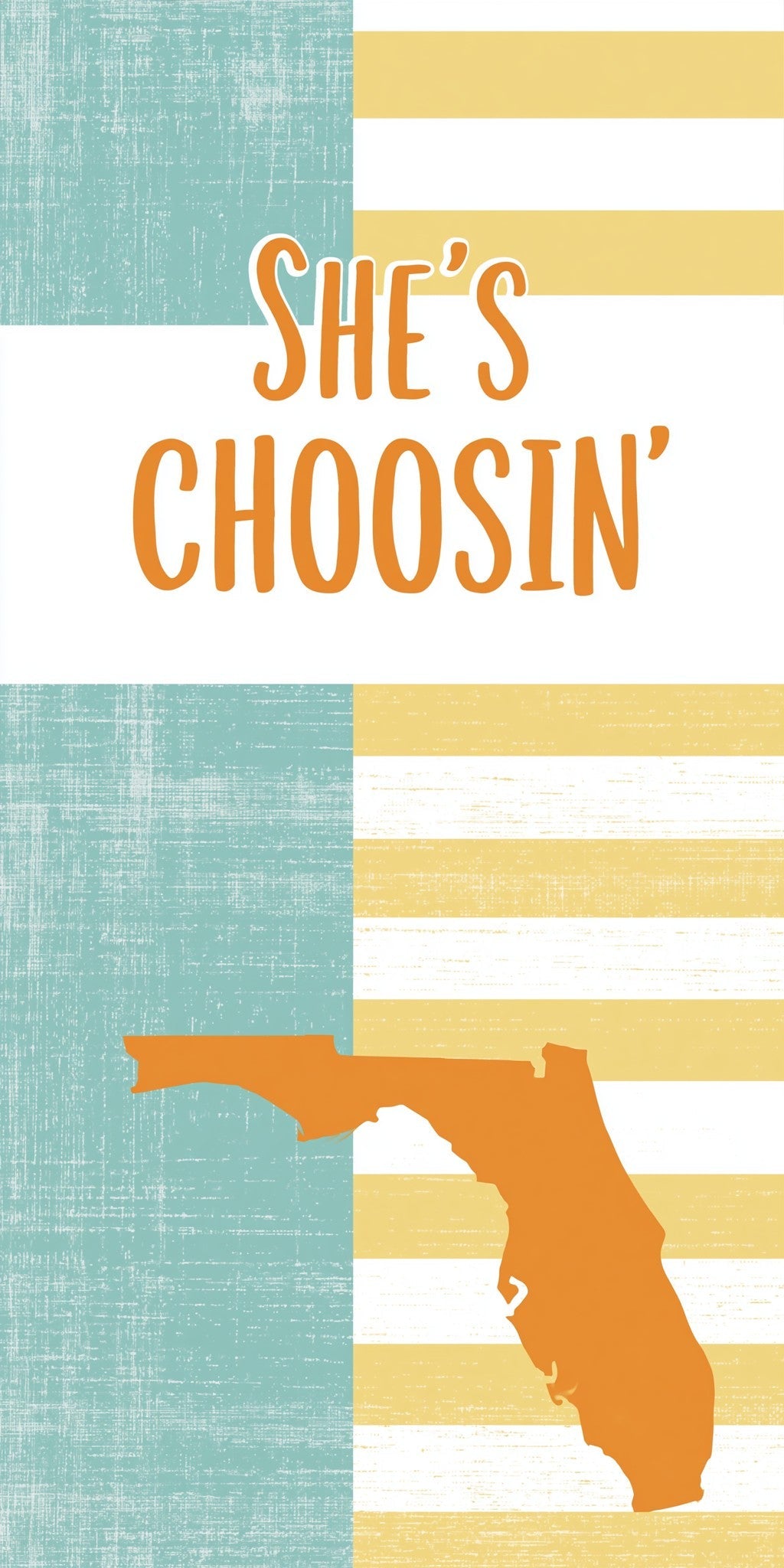She's Choosing Florida Earrings | Orange Stripe Silhouette